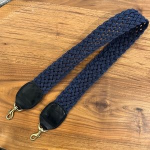 navy braided shoulder strap